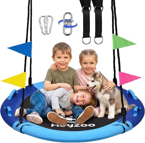 HeyZoo 43" Saucer Tree Swing 900LBS 360° Swivel, Kids & Adults, Pink Purple in Saudi Arabia