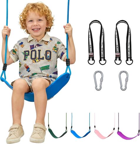 HeyZoo Heavy Duty Kids Swing Seat 330LBS, 79" Adjustable Rope, Green 1 Pack in Saudi Arabia
