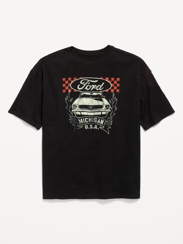 Old Navy Ford ™ Oversized Gender-Neutral Graphic T-Shirt for Kids - Black Jack in Saudi Arabia