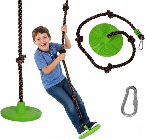 Swurfer Disco Tree Swing - Swing Sets for Backyard, Outdoor Swing, Swingset Outdoor for Kids, Easy Installation, Heavy Duty, Adjustable Climbing Rope, Weather Resistant in Saudi Arabia
