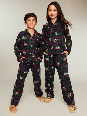 Old Navy Old Navy x Disney Gender-Neutral Pajama Set for Kids - Wreath Plaid in Kuwait