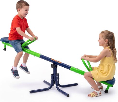 HURTLE Spinning Swivel Seesaw for Kids, Teeter Totter for Toddlers, Sturdy Steel Outdoor Seesaw for Boys & Girls, Kids Yard Toy that Spins & Teeters for Active, Screen Free Fun, Great Backyard Gift in Kuwait