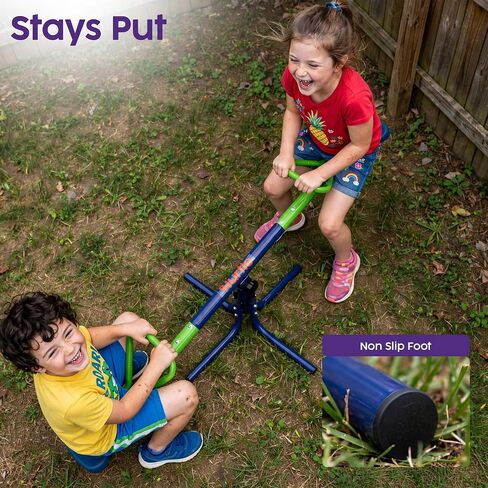 HURTLE Spinning Swivel Seesaw for Kids, Teeter Totter for Toddlers, Sturdy Steel Outdoor Seesaw for Boys & Girls, Kids Yard Toy that Spins & Teeters for Active, Screen Free Fun, Great Backyard Gift in Kuwait