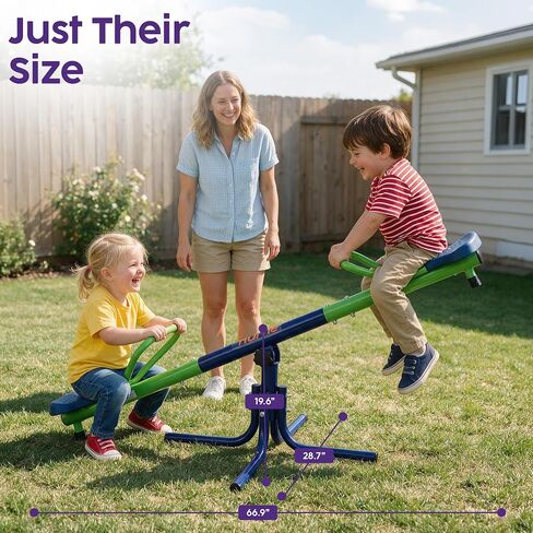 HURTLE Spinning Swivel Seesaw for Kids, Teeter Totter for Toddlers, Sturdy Steel Outdoor Seesaw for Boys & Girls, Kids Yard Toy that Spins & Teeters for Active, Screen Free Fun, Great Backyard Gift in Kuwait