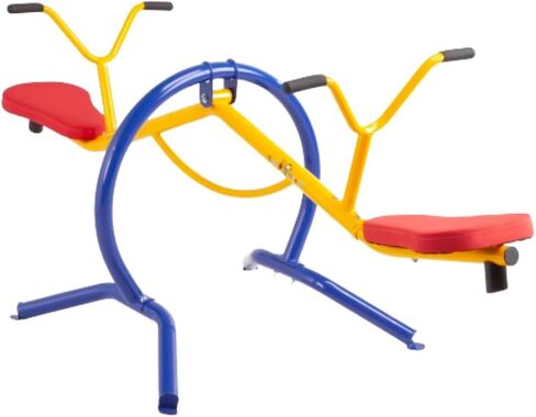 Gym Dandy Kids Pendulum Teeter Totter Seesaw, Outdoor Backyard Playground Ride On Toy with Padded Grip Handles & 2 Seats, Powder Coated Steel Frame TT-320 in Kuwait