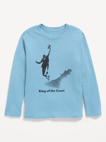 Old Navy Long-Sleeve Graphic T-Shirt for Boys - Naturalist Blue in Kuwait