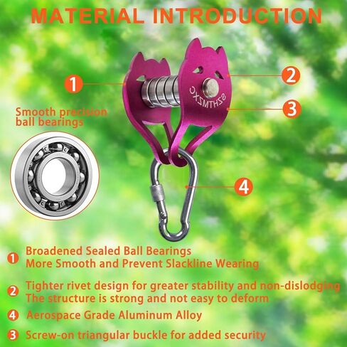 Kids Zipline Dog Pulley, Ninja Slackline Slider with Brake Stopper in Kuwait