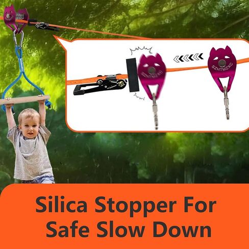 Kids Zipline Dog Pulley, Ninja Slackline Slider with Brake Stopper in Kuwait