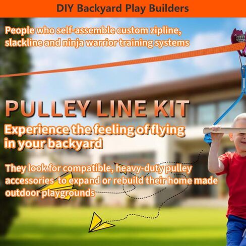 Kids Zipline Dog Pulley, Ninja Slackline Slider with Brake Stopper in Kuwait