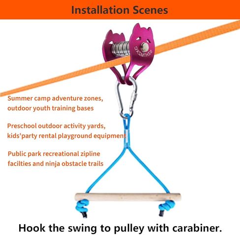 Kids Zipline Dog Pulley, Ninja Slackline Slider with Brake Stopper in Kuwait