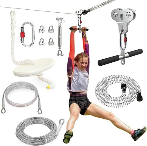 80FT Zip Line Kit for Backyard and Zipline Seat for Kids and Adults in Saudi Arabia
