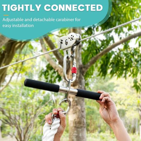80FT Zip Line Kit for Backyard and Zipline Seat for Kids and Adults in Saudi Arabia
