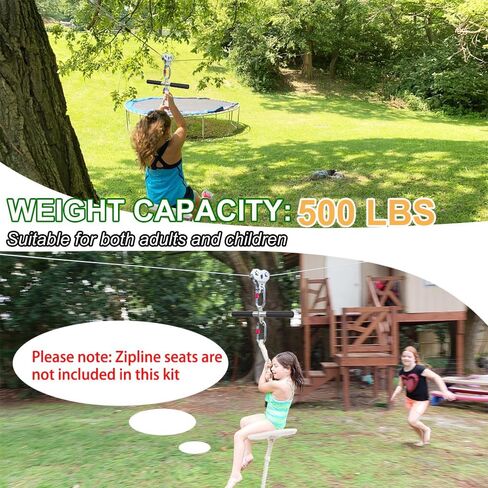80FT Zip Line Kit for Backyard and Zipline Seat for Kids and Adults in Saudi Arabia