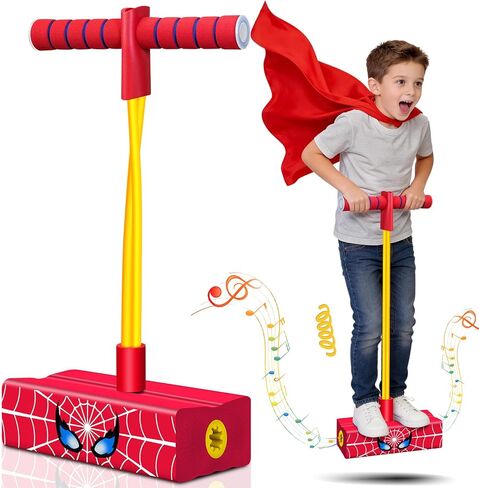 Foam Pogo Jumper for Kids, Pogo Stick with Bungee Cord, Improve Balance & Coordination, Safe Outdoor Toys for Boys, Easter Basket Stuffers, Birthday Gifts, Christmas Stocking Stuffers (Red) in Saudi Arabia