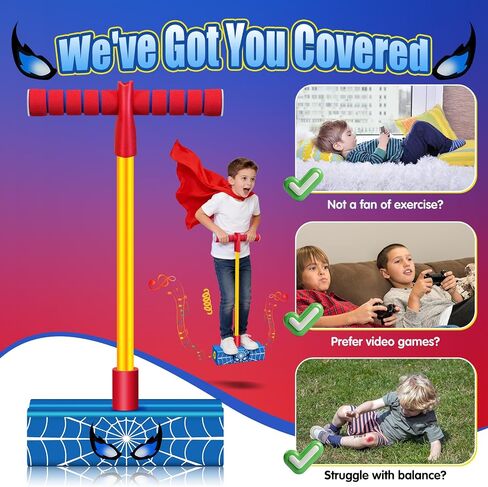 Foam Pogo Jumper for Kids, Pogo Stick with Bungee Cord, Improve Balance & Coordination, Safe Outdoor Toys for Boys, Easter Basket Stuffers, Birthday Gifts, Christmas Stocking Stuffers (Blue) in Saudi Arabia