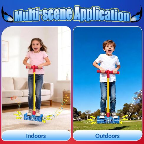 Foam Pogo Jumper for Kids, Pogo Stick with Bungee Cord, Improve Balance & Coordination, Safe Outdoor Toys for Boys, Easter Basket Stuffers, Birthday Gifts, Christmas Stocking Stuffers (Blue) in Saudi Arabia