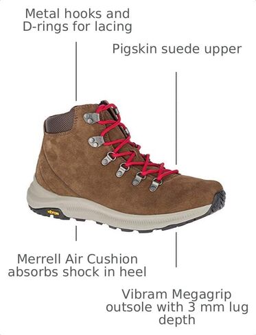 حذاء مشي رجالي من Merrell Ontario مصنوع من جلد الغزال المتوسط in Kuwait