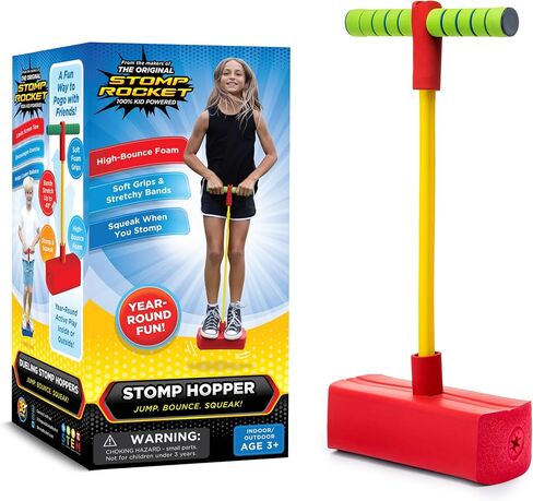 Stomp Rocket Stomp Hopper - Jump ، Bounce & Squeak Foam Pogo Jumper for Kids - Toddler Pogo Stick Grips Soft and Stretchy - ألعاب داخلية وخارجية للثلاثة إلى 5 سنوات in Kuwait