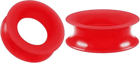 BIG GAUGES Pair of Red Silicone Double Flared Saddle Piercing Jewelry Stretcher Ear Earring Lobe Flesh Tunnel Plugs in Kuwait