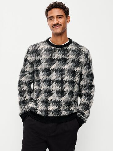 Old Navy Crew-Neck Wool-Blend Sweater - Houndstooth in Kuwait