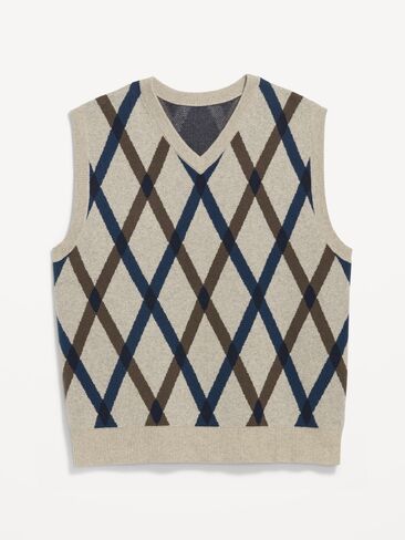 Old Navy SoSoft Lite Sweater Vest - Blue Argyle in Kuwait