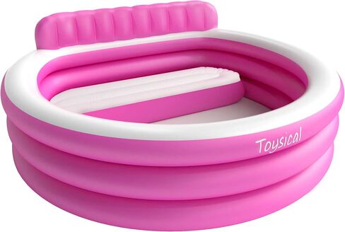 Toysical Inflatable Pool for Kids and Adults with Pump - 118 x 72 x 22 - More Durable Than Other Blow up Pools for Adults - Includes Patches in Kuwait