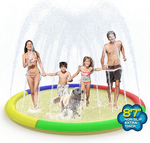 Growsland Splash Pad for Toddlers, Outdoor Sprinkler for Kids, 67" Summer Water Toys Inflatable Wading Baby Pool Fun Gifts for 3 4 5 6 7 8 9 Years Old Boy Girl Backyard Garden Outdoor Games in Kuwait