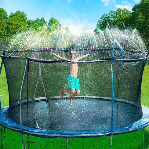 Bobor Trampoline Sprinkler for Kids, Outdoor Trampoline Water Sprinklers, Backyard Summer Water Toys, Outside Trampoline Accessories for Yard Backyard Water Fun (39ft) in Kuwait