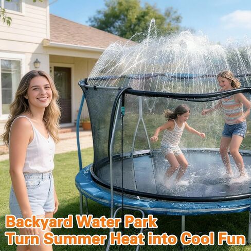 Bobor Trampoline Sprinkler for Kids, Outdoor Trampoline Water Sprinklers, Backyard Summer Water Toys, Outside Trampoline Accessories for Yard Backyard Water Fun (39ft) in Kuwait