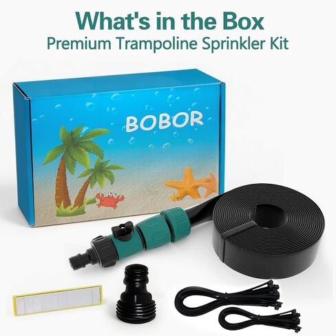 Bobor Trampoline Sprinkler for Kids, Outdoor Trampoline Water Sprinklers, Backyard Summer Water Toys, Outside Trampoline Accessories for Yard Backyard Water Fun (39ft) in Kuwait