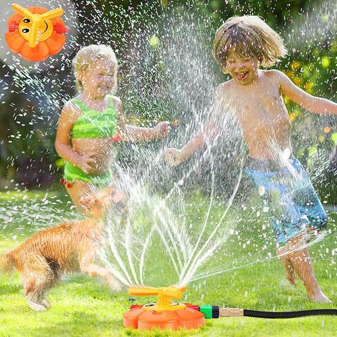Water Sprinkler for Kids Toddlers Sprinklers with Roating Spray Nozzles Attaches Garden Water Hose Outdoor Play Outside Toys 3-4 Summer Backyard Lawn Game Yard Water Toy for Kids 3-5 4-8 Boy Girl in Saudi Arabia