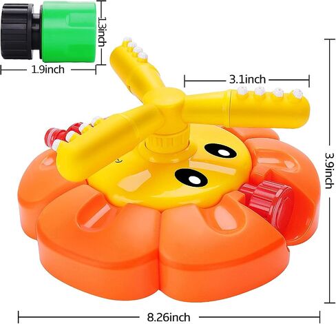 Water Sprinkler for Kids Toddlers Sprinklers with Roating Spray Nozzles Attaches Garden Water Hose Outdoor Play Outside Toys 3-4 Summer Backyard Lawn Game Yard Water Toy for Kids 3-5 4-8 Boy Girl in Saudi Arabia