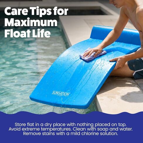 TRC Recreation Sunsation 1.75" Thick Foam Pool Float Lounger w/ Headrest for Lounging & Sunbathing in Swimming Pools, Beaches & Lakes, 70" x 26 in Kuwait