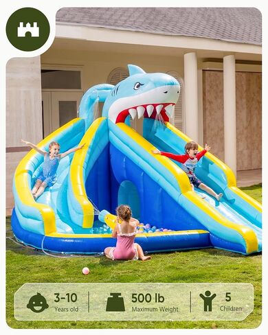Outfunny Inflatable Water Slide Bounce House for Big Kids 3-12 Backyard in Kuwait