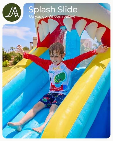 Outfunny Inflatable Water Slide Bounce House for Big Kids 3-12 Backyard in Kuwait