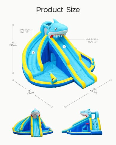 Outfunny Inflatable Water Slide Bounce House for Big Kids 3-12 Backyard in Kuwait