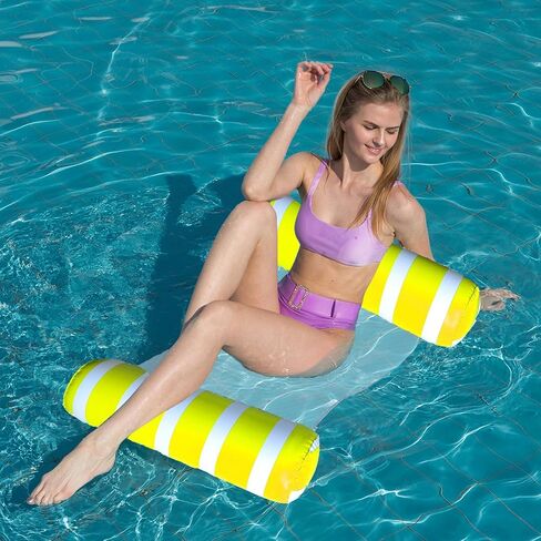 6 Pack Inflatable Pool Floats Adult Size Water Hammock,Water Floaties for Adults,4-in-1 Multi-Purpose Pool Floating Toys,Pool Rafts Lounge Chairs Floaties,for Adults Vacation Fun and Rest in Saudi Arabia
