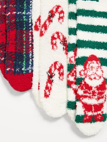 Old Navy Cozy Crew Socks 3-Pack for Women - Santa Stripes (Match the Fam!) in Kuwait
