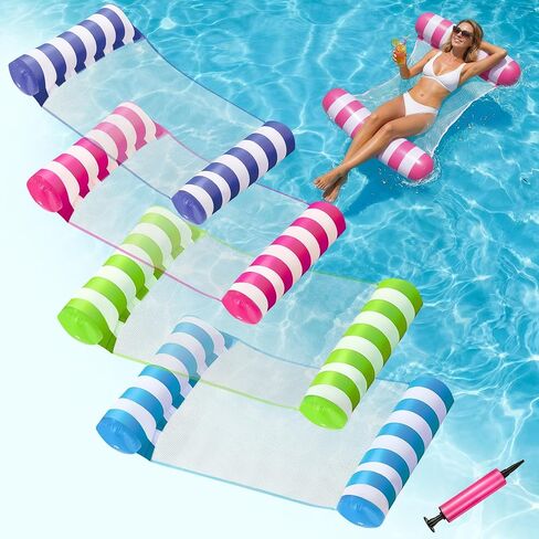 OKSUWATER 4 Pack Inflatable Pool Floats Adult, 4-in-1 Water Hammock in Saudi Arabia