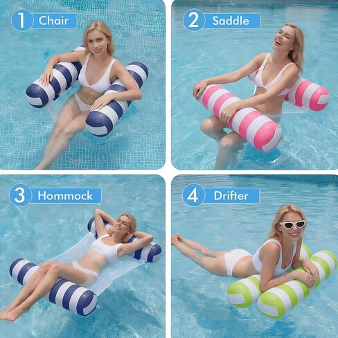 OKSUWATER 4 Pack Inflatable Pool Floats Adult, 4-in-1 Water Hammock in Saudi Arabia