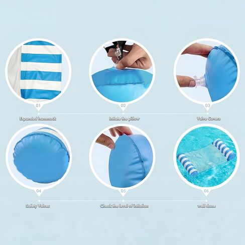 OKSUWATER 4 Pack Inflatable Pool Floats Adult, 4-in-1 Water Hammock in Saudi Arabia