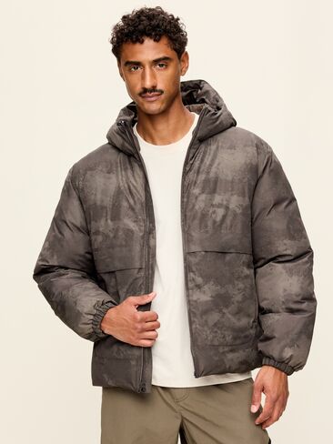 Old Navy Water-Resistant Utility Puffer Jacket - Brown Print in Kuwait