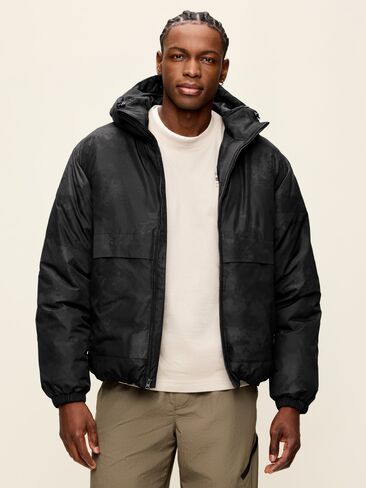 Old Navy Water-Resistant Utility Puffer Jacket - Black Print in Kuwait