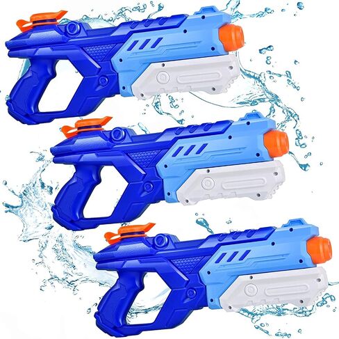 Quanquer 3 Pack Water Guns for Kids Adults - 600CC Squirt Water Toy Gun Super Blaster Soaker Long Range High Capacity Summer Swimming Beach Outdoor Water Fighting Play Pool Toys for Boys Girls (Blue) in Kuwait