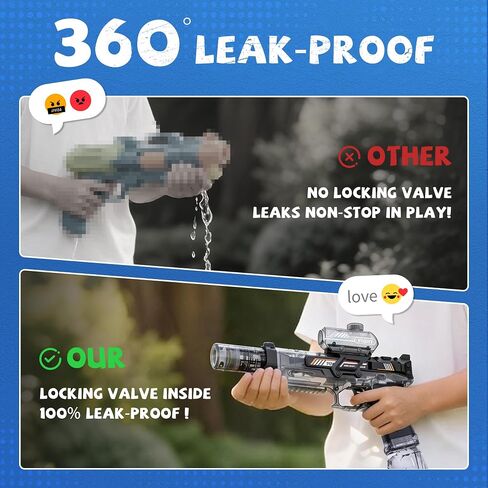 2 Pack Water Gun for Kids Boys, Squirt Water Gun for Kids with LED Light in Saudi Arabia