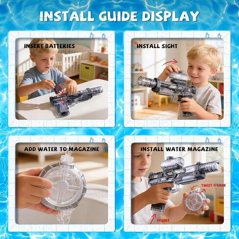 2 Pack Water Gun for Kids Boys, Squirt Water Gun for Kids with LED Light in Saudi Arabia