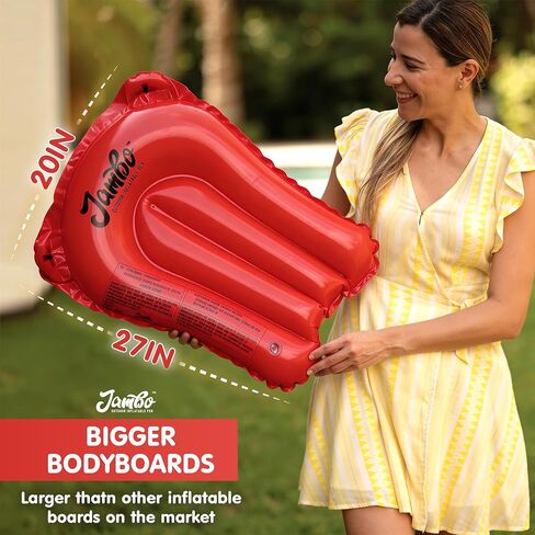 JAMBO 3 Pack Inflatable Body Boards for Water Slides, Boogie Boards for Pool, Lake & Slip Slides, Lightweight Floating Water Toys for Kids & Adults in Saudi Arabia