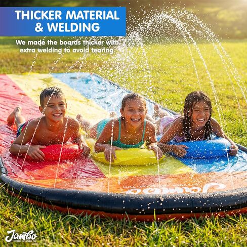 JAMBO 3 Pack Inflatable Body Boards for Water Slides, Boogie Boards for Pool, Lake & Slip Slides, Lightweight Floating Water Toys for Kids & Adults in Saudi Arabia