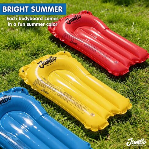 JAMBO 3 Pack Inflatable Body Boards for Water Slides, Boogie Boards for Pool, Lake & Slip Slides, Lightweight Floating Water Toys for Kids & Adults in Saudi Arabia