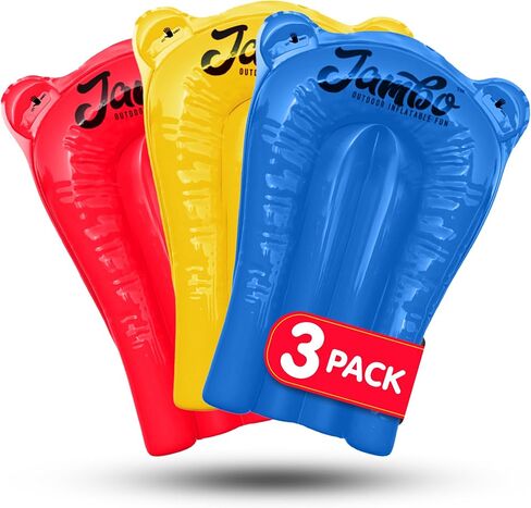 JAMBO 3 Pack Inflatable Body Boards for Water Slides, Boogie Boards for Pool, Lake & Slip Slides, Lightweight Floating Water Toys for Kids & Adults in Saudi Arabia